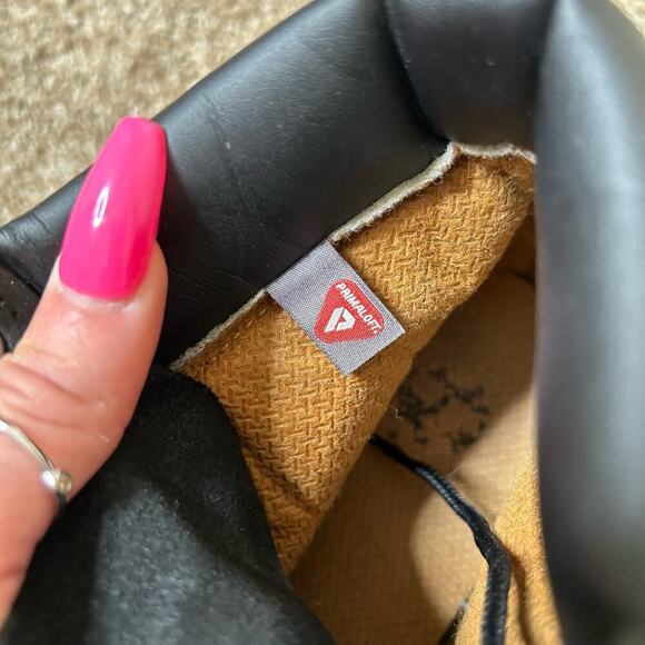 Timberland moto hiking boots leather lace up Combat boot black SZ 5 suede combat - Picture 3 of 10